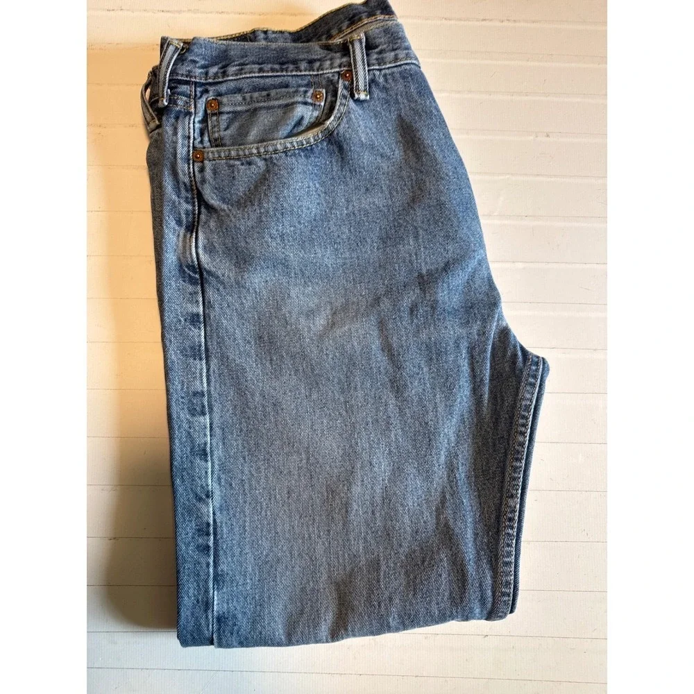Levi's 505 Regular Fit Jeans Mens‎ 38x32 Blue Excellent Medium Wash Straight Leg